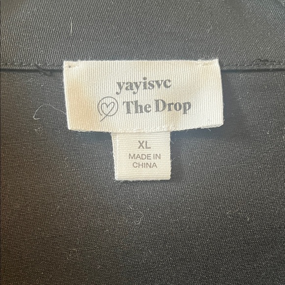 The Drop Elegant Black Collared & Cropped Bomber Jacket size XL - Picture 9 of 10